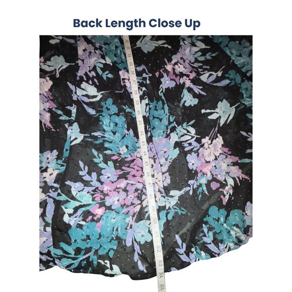 Nearly New Torrid Ruffle Clip Dot Chiffon Kimono Floral Black Sz 2x - Picture 9 of 14